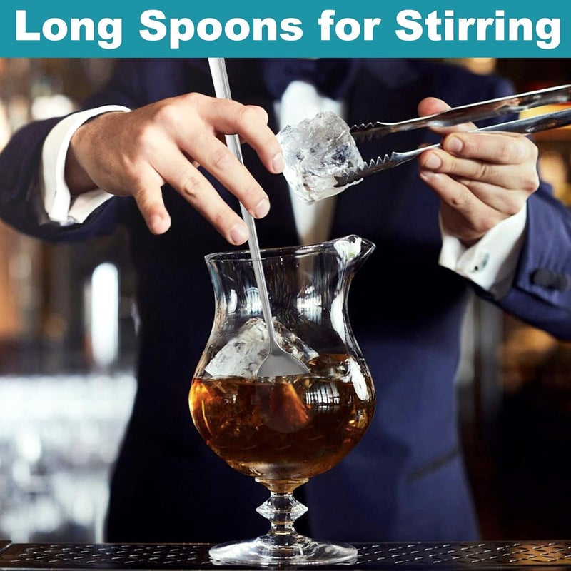 Ninsula 9.5-Inch Long Spoon, Ice Tea Spoons for Ice Cream, Coffee, Cocktail, Stainless Steel Long Spoons for Stirring, Long Handle Spoon, Set of 6 - Image 5